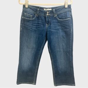 Vigoss  Fit Distressed Jeweled Capri Jean Waist 30